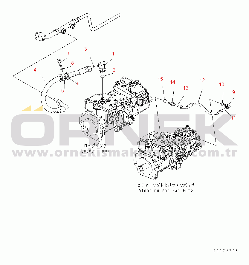 Komatsu WD600-6 S/N 55001-55003 TORQUE CONVERTER AND TRANSMISSION (PUMP DRAIN LINE)(#55001-)