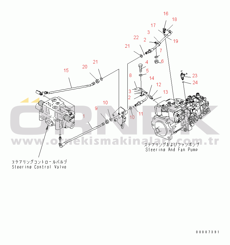 Komatsu WD600-6 S/N 55001-55003 TORQUE CONVERTER AND TRANSMISSION (STEERING PILOT LINE)(#55001-)