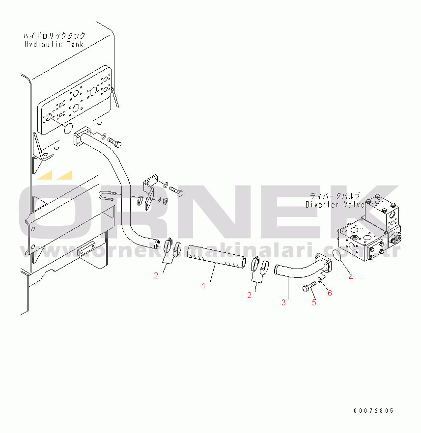 Komatsu WD600-6 S/N 55001-55003 TORQUE CONVERTER AND TRANSMISSION (SUCTION LINE)(#55001-)