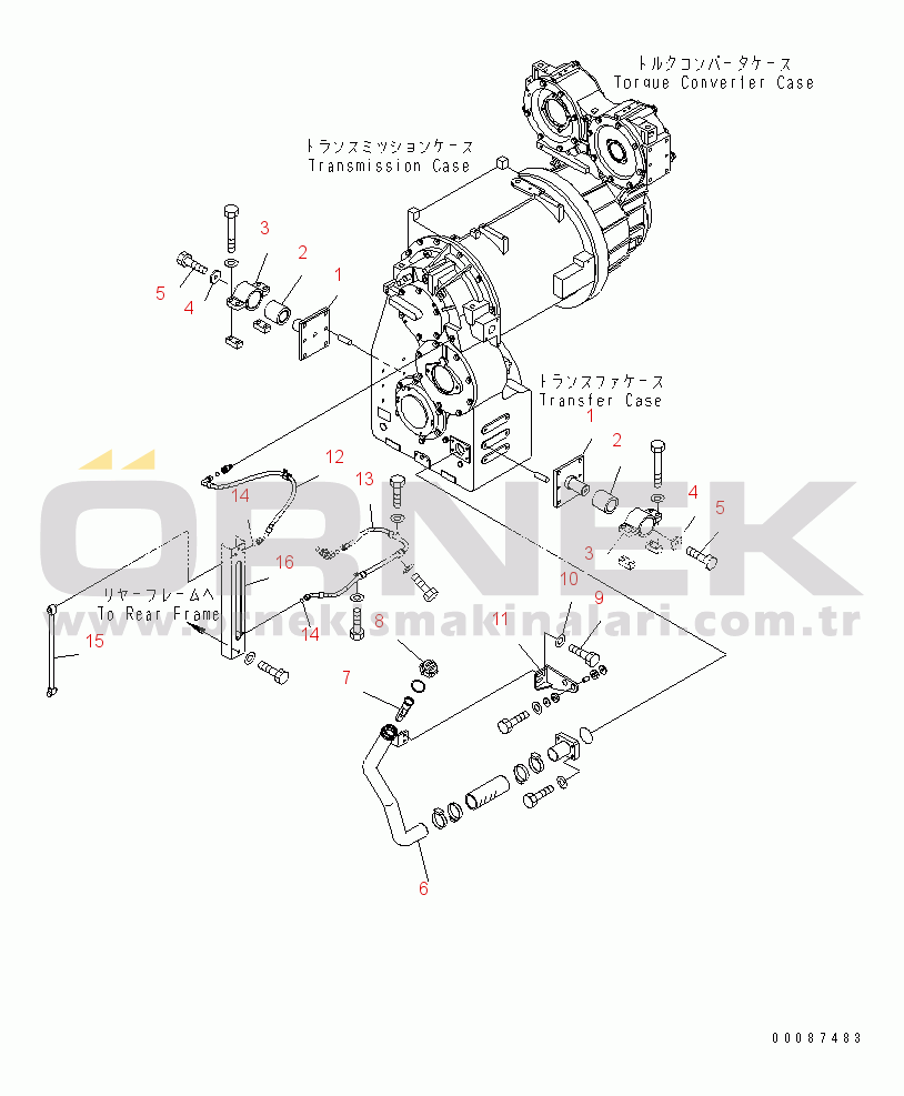 Komatsu WD600-6 S/N 55001-55003 TORQUE CONVERTER AND TRANSMISSION (MOUNTING PARTS)(#55001-)