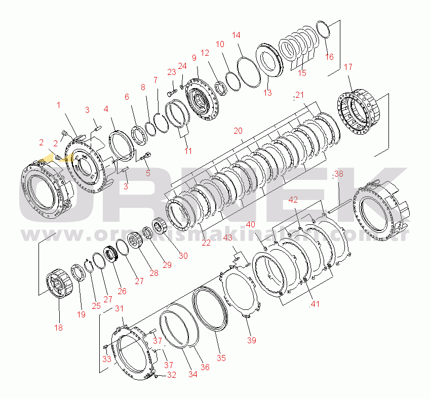 Komatsu WD600-6 S/N 55001-55003 TRANSMISSION (4TH AND 2ND HOUSING)(#55001-)