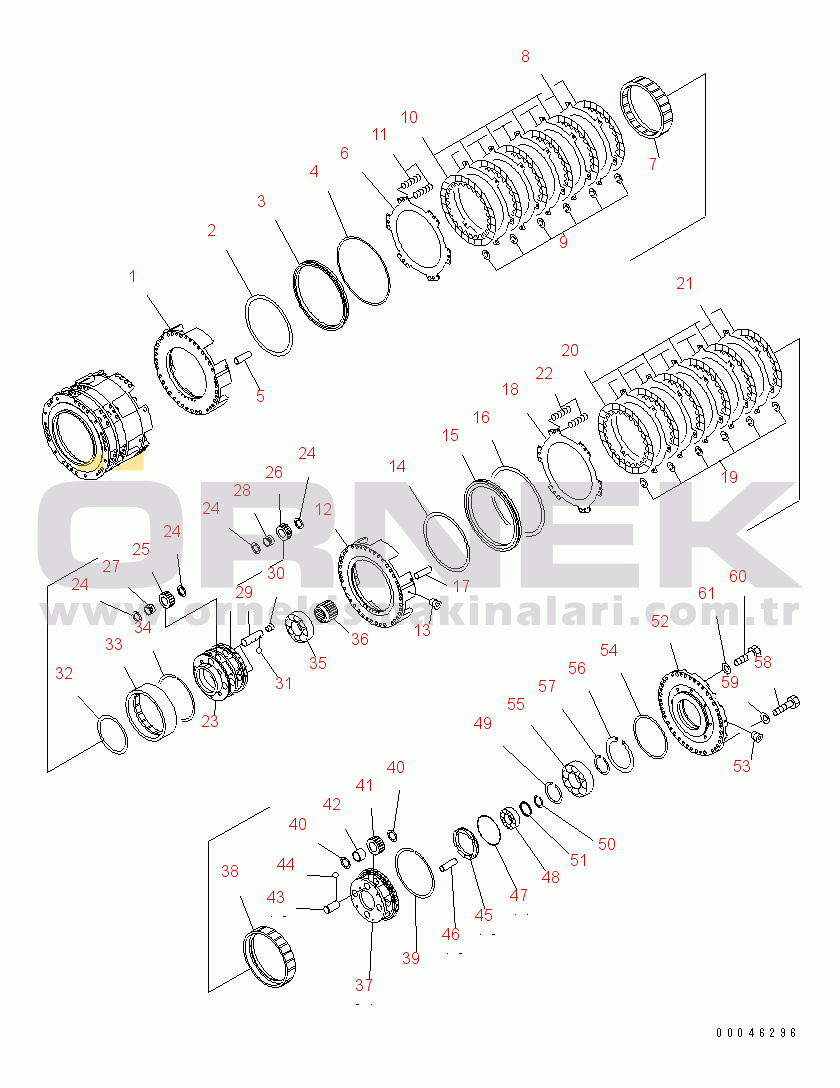 Komatsu WD600-6 S/N 55001-55003 TRANSMISSION (REVERSE AND FORWARD HOUSING)(#55001-)