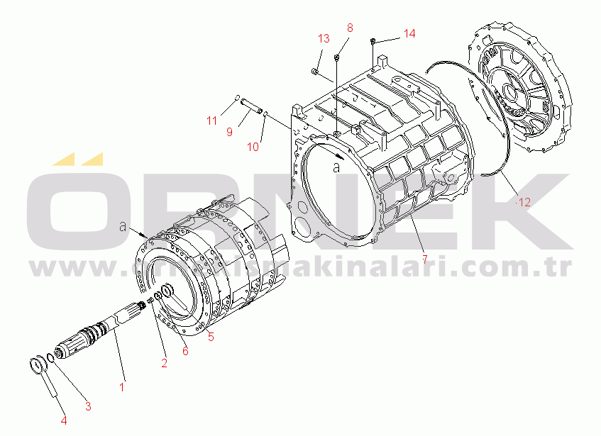 Komatsu WD600-6 S/N 55001-55003 TRANSMISSION (CASE AND INPUT SHAFT)(#55001-)