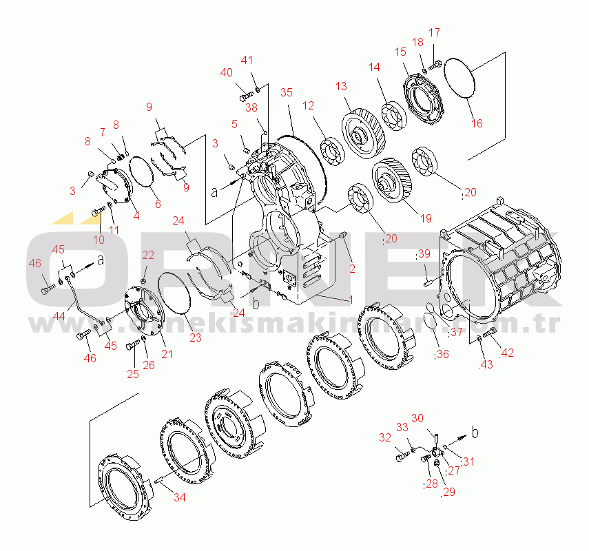 Komatsu WD600-6 S/N 55001-55003 TRANSMISSION (OUTPUT TRANSFER UNIT)(#55001-)