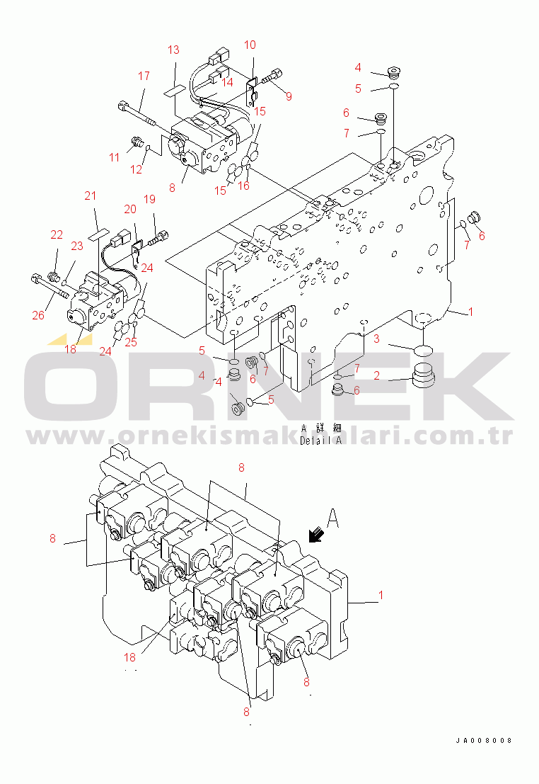 Komatsu WD600-6 S/N 55001-55003 TRANSMISSION (MODULATION VALVE) (1/4)(#55001-)