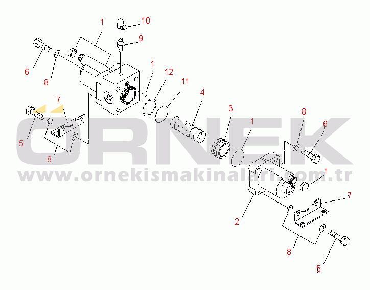 Komatsu WD600-6 S/N 55001-55003 FRONT AXLE (SLACK ADJUSTER¤ INNER PART)(#55001-)