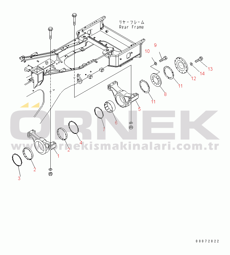 Komatsu WD600-6 S/N 55001-55003 REAR AXLE (AXLE SUPPORT)(#55001-)