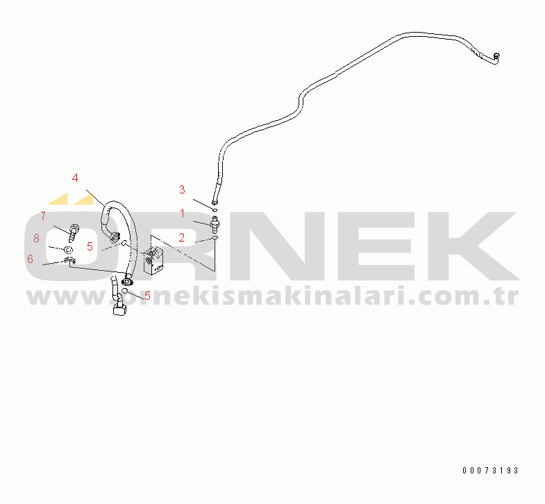 Komatsu WD600-6 S/N 55001-55003 REAR AXLE (REAR AXLE PIPING) (FOR BRAKE COOLING SYSTEM)(#55001-)