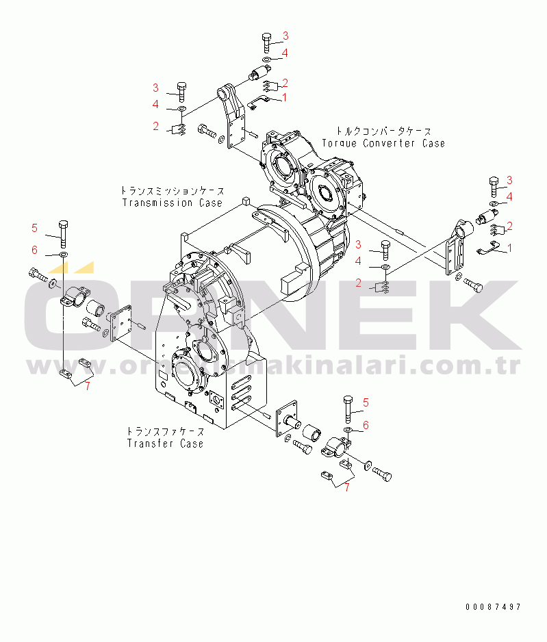 Komatsu WD600-6 S/N 55001-55003 TORQUE CONVERTER AND TRANSMISSION MOUNTS(#55001-)
