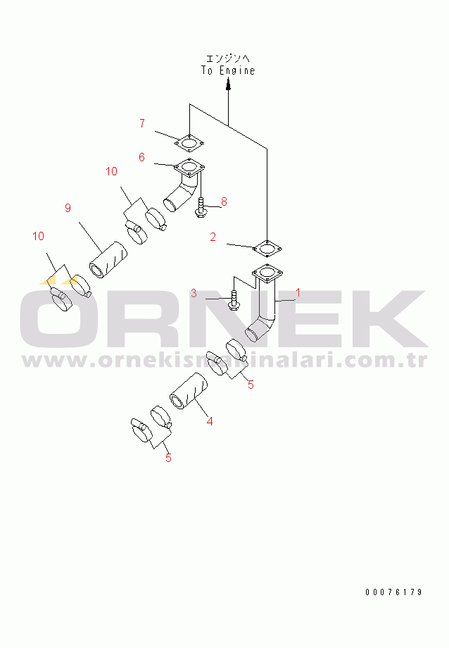 Komatsu WD900-3 S/N 50001-UP ENGINE (OIL COOLER PIPING)(#50042-)