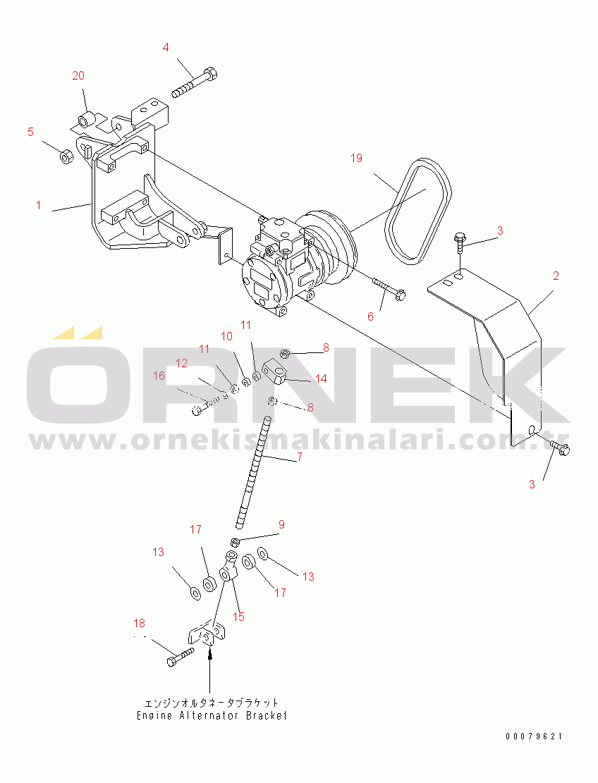 Komatsu WD900-3 S/N 50001-UP ENGINE (AIR COMPRESSOR MOUNTING)(#50042-)
