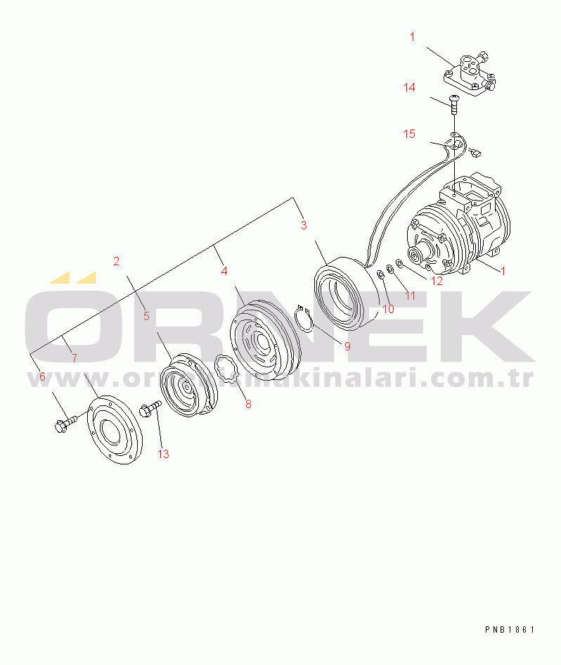 Komatsu WD900-3 S/N 50001-UP ENGINE (AIR COMPRESSOR INNER PARTS)(#50042-)