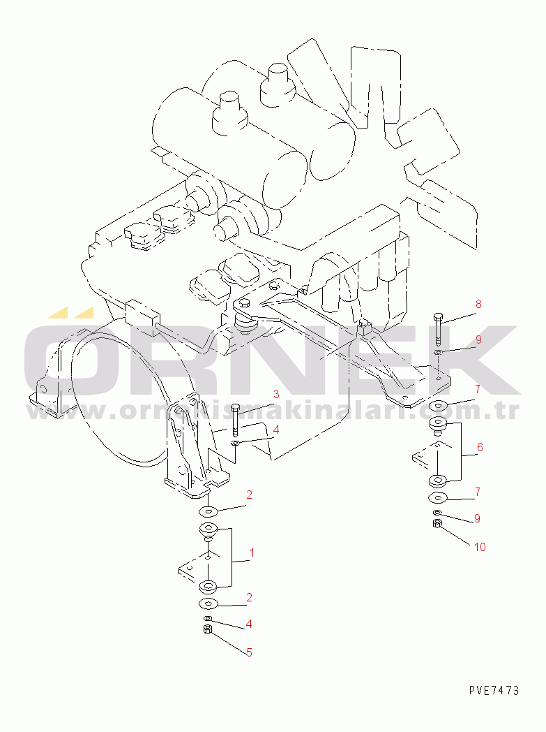 Komatsu WD900-3 S/N 50001-UP ENGINE MOUNTING PARTS