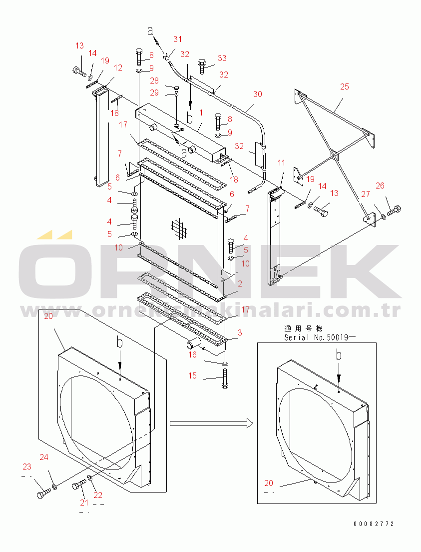 Komatsu WD900-3 S/N 50001-UP RADIATOR(#50015-50041)
