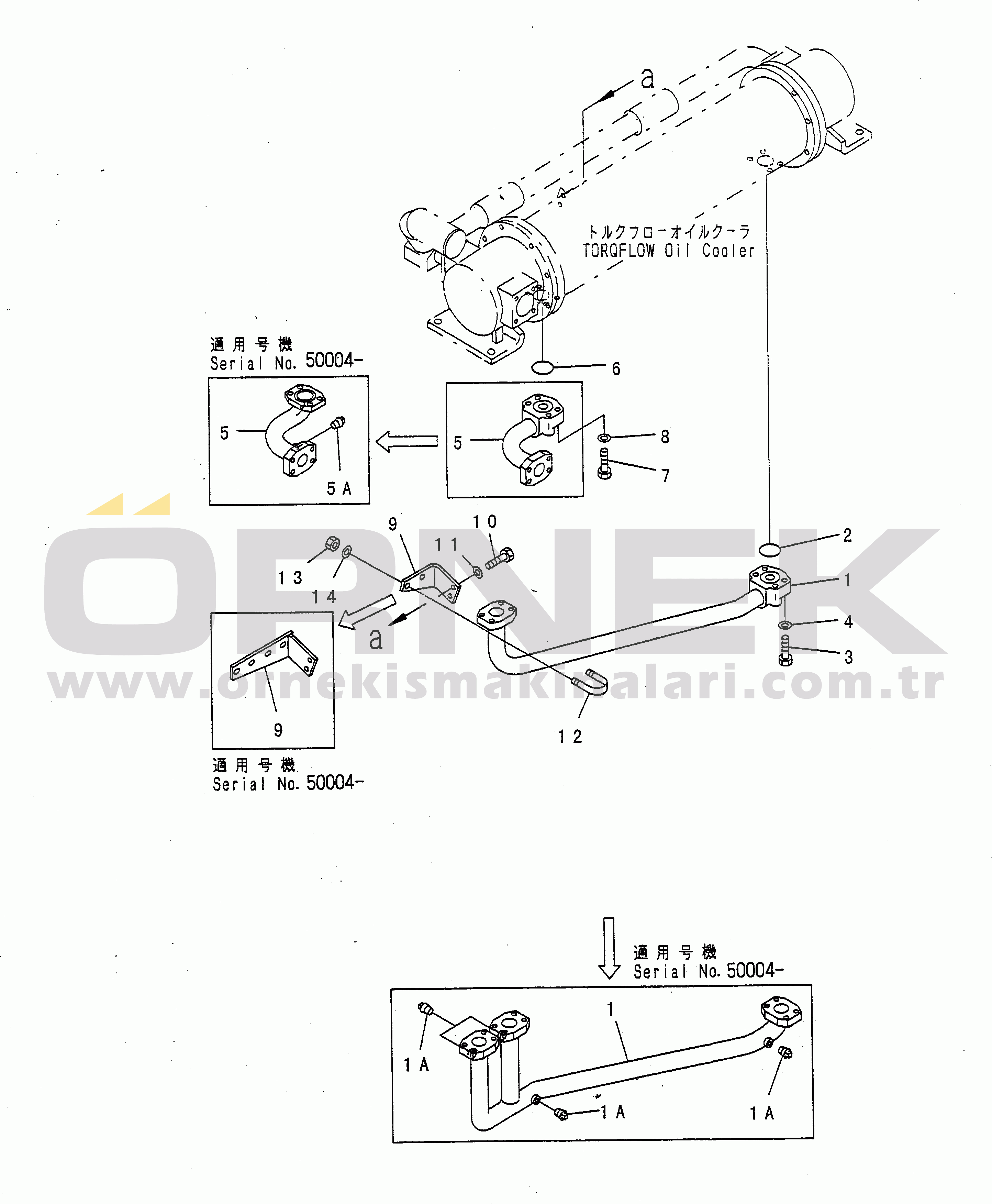 Komatsu WD900-3 S/N 50001-UP RADIATOR (OIL COOLER PIPING)(#50001-50041)