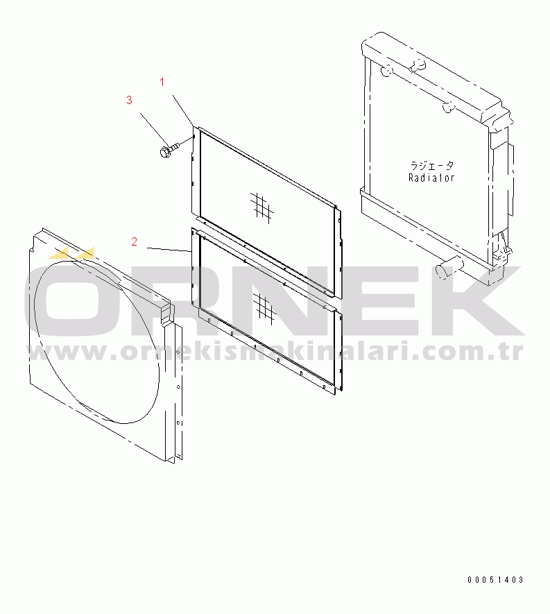 Komatsu WD900-3 S/N 50001-UP RADIATOR (RADIATOR DUST AND DIRT PROTECTION)(#50042-)