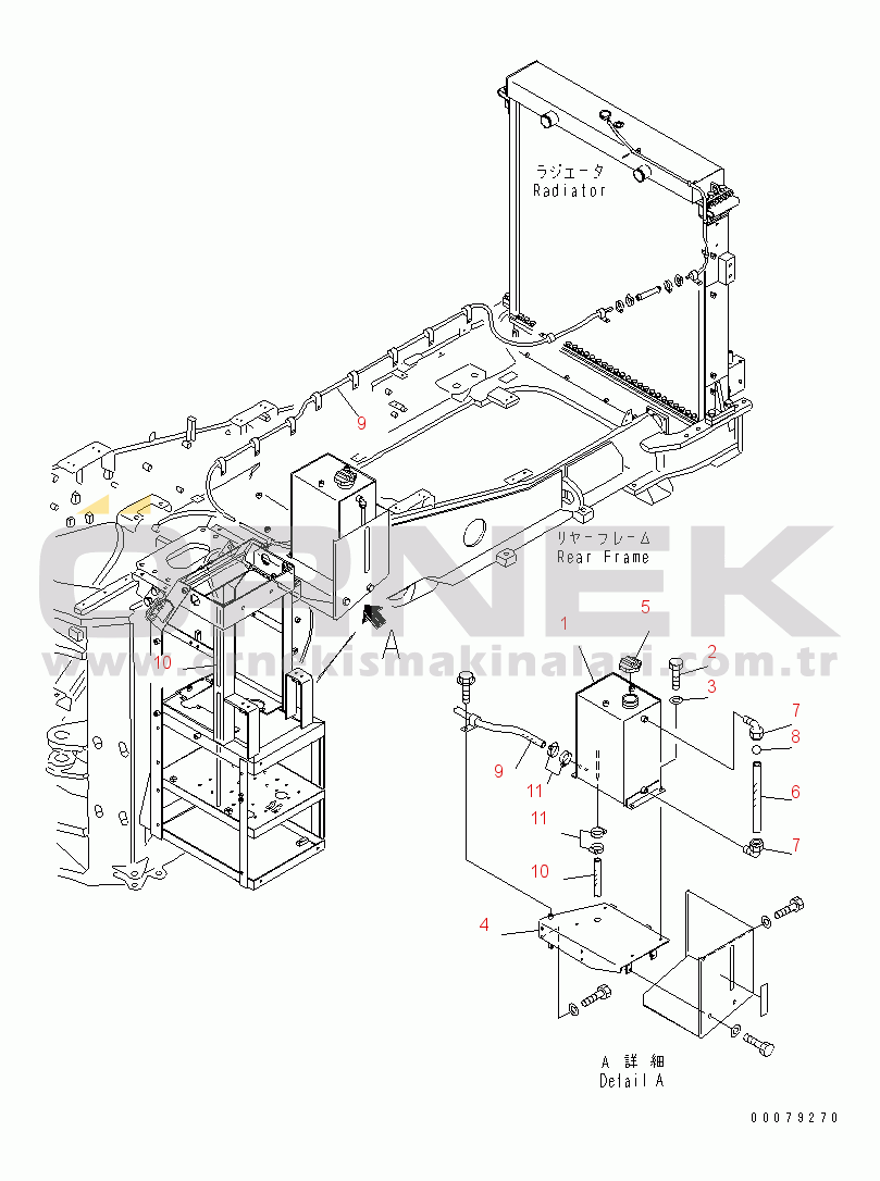 Komatsu WD900-3 S/N 50001-UP RADIATOR (SUB TANK)(#50042-50056)
