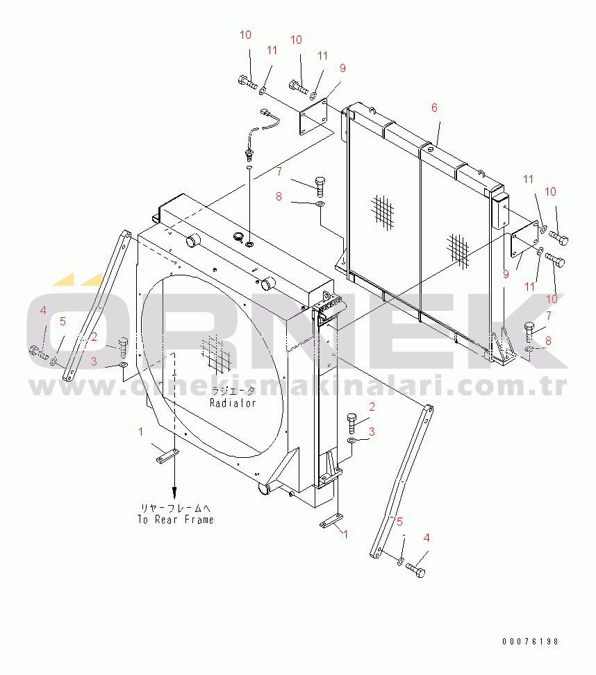 Komatsu WD900-3 S/N 50001-UP RADIATOR (MOUNTING PARTS)(#50042-)