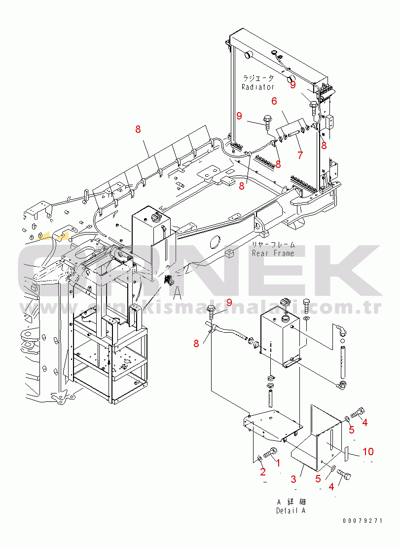 Komatsu WD900-3 S/N 50001-UP RADIATOR (SUB TANK RELATED PARTS)(#50042-)