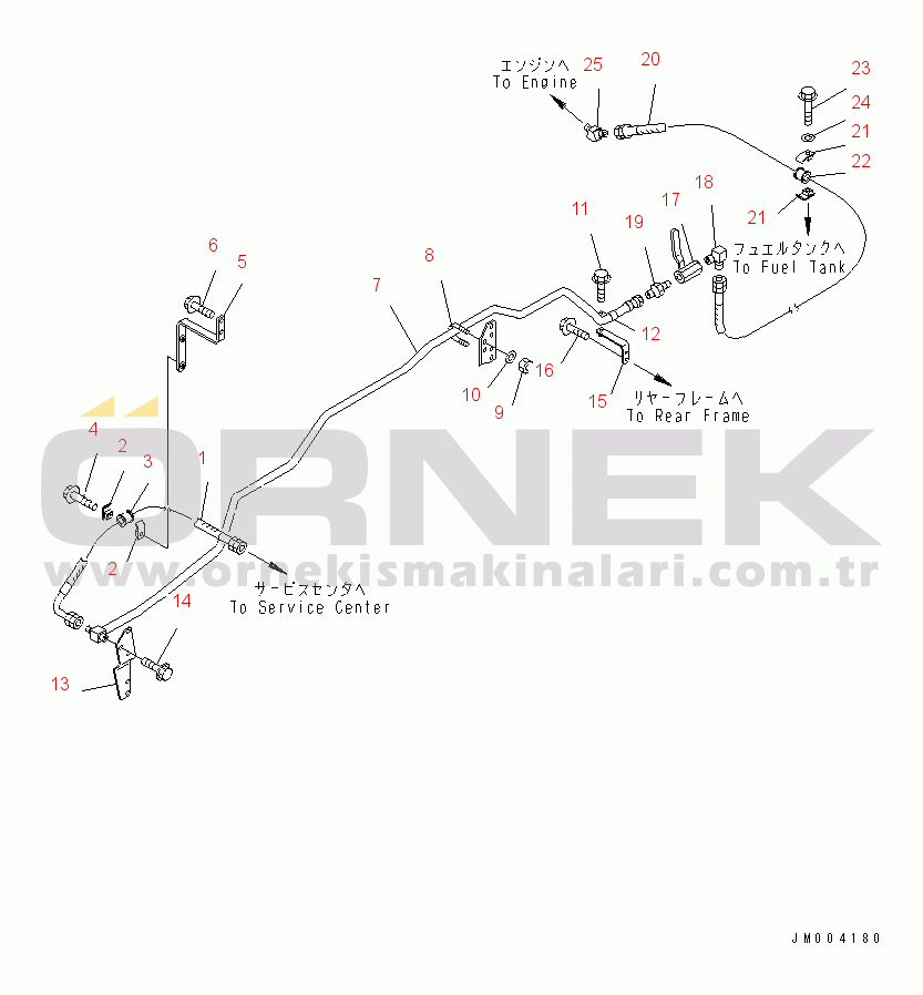 Komatsu WD900-3 S/N 50001-UP COOLING LINE (TORQUE CONVERTER COOLANT QUICK FILL PIPING) (RIO TINTO SPEC.)(#50049-)