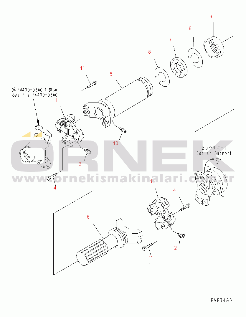 Komatsu WD900-3 S/N 50001-UP DRIVE SHAFT (FRONT)(#50001-.)