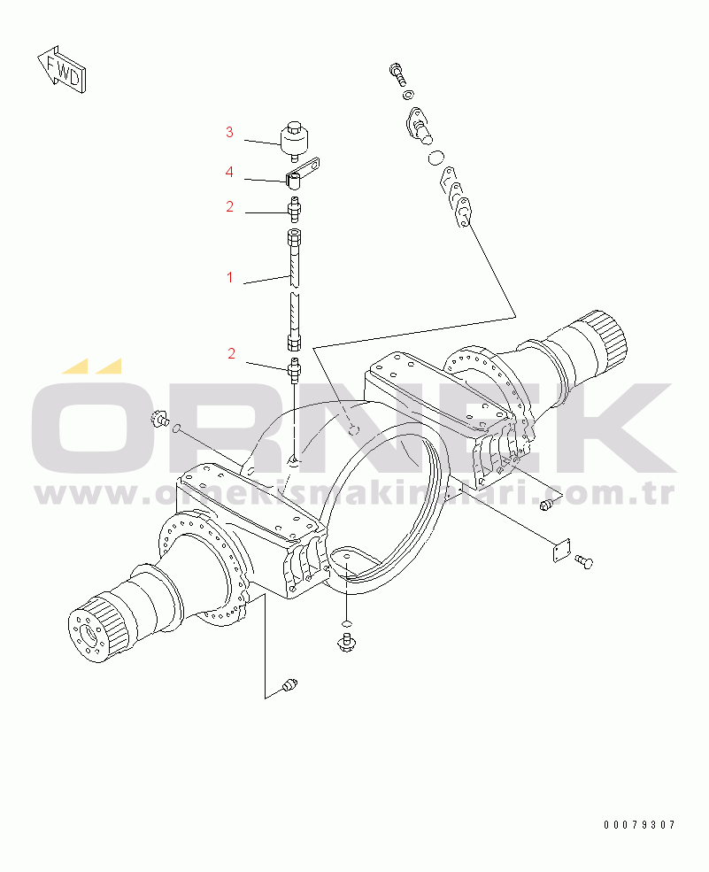 Komatsu WD900-3 S/N 50001-UP FRONT AXLE (AXLE BREATHER)(#50042-)