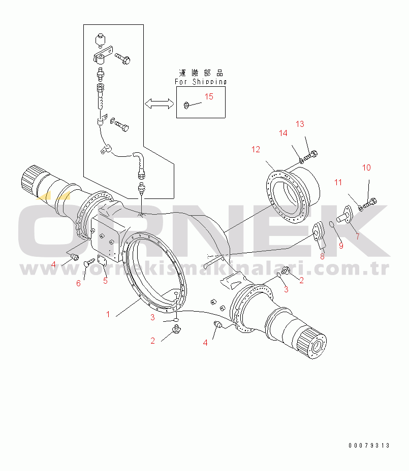 Komatsu WD900-3 S/N 50001-UP REAR AXLE (HOUSING)(#50042-)
