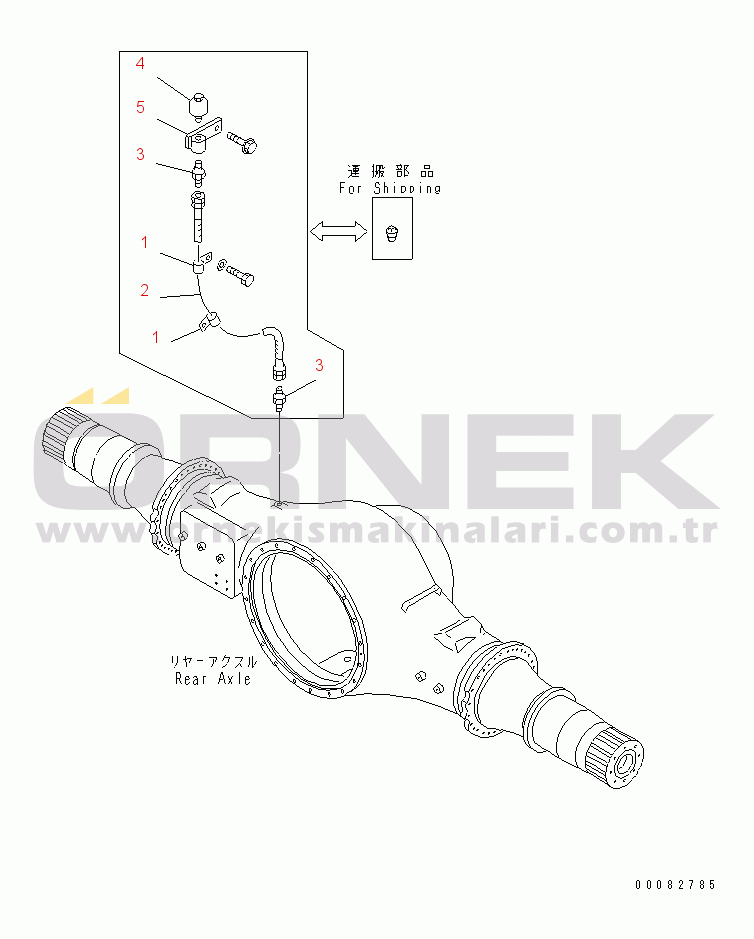 Komatsu WD900-3 S/N 50001-UP REAR AXLE (AXLE BREATHER MOUNTING PARTS)(#50001-50041)