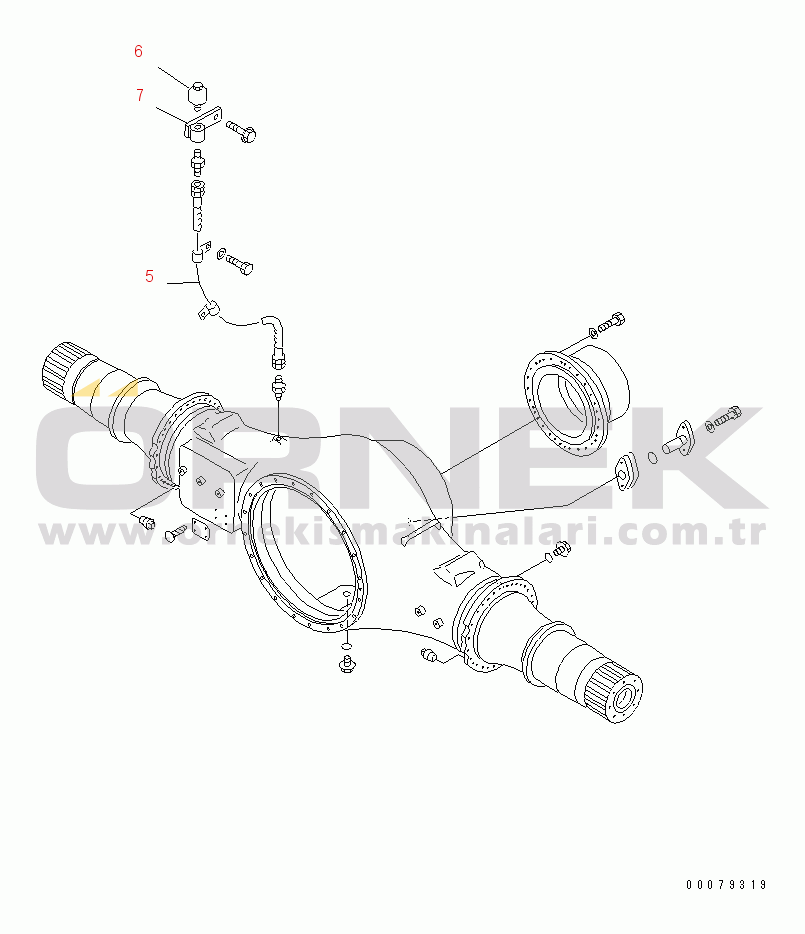 Komatsu WD900-3 S/N 50001-UP REAR AXLE (AXLE BREATHER)(#50042-)