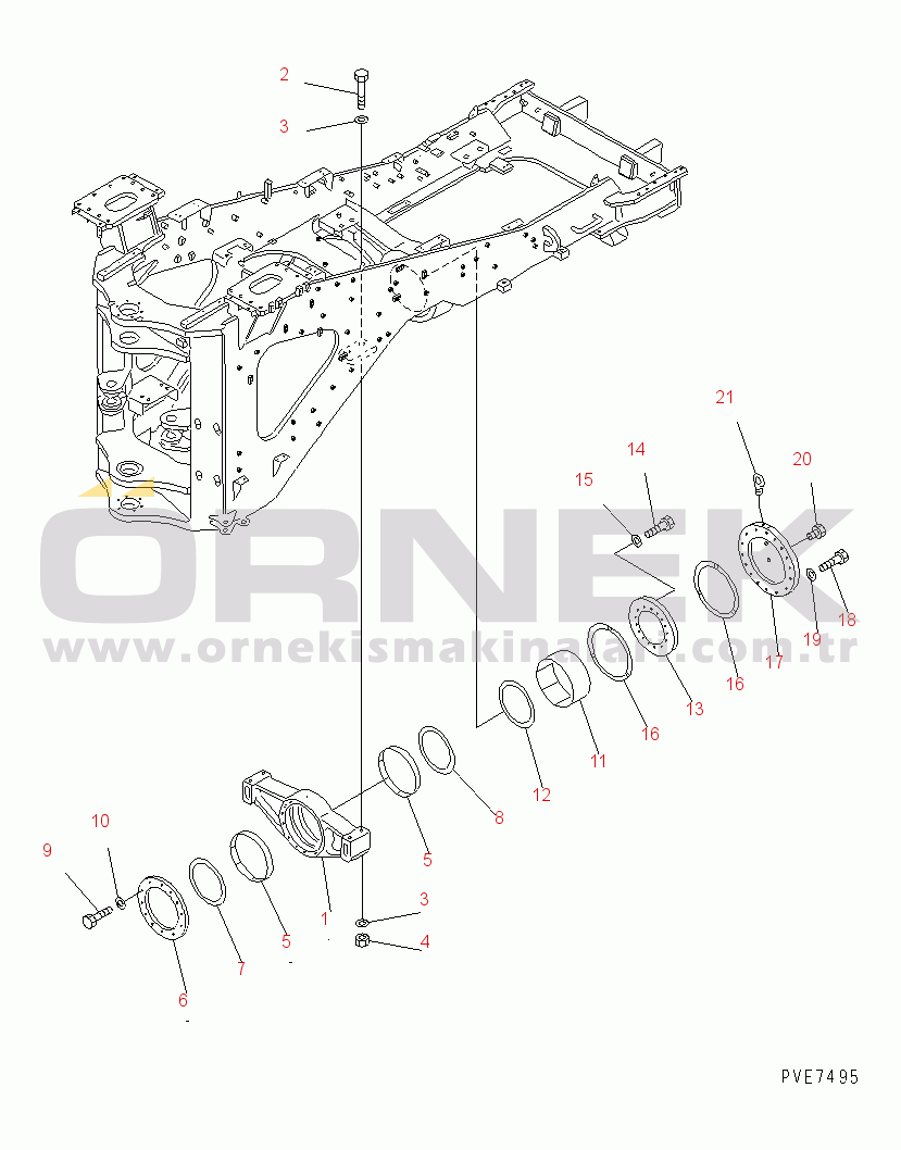 Komatsu WD900-3 S/N 50001-UP AXLE SUPPORT(#50001-50041)