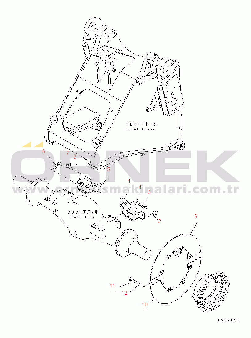 Komatsu WF450-3 S/N 54001-UP (Komatsu Hanomag İçin (Almanya)) LOCK AND COVER (FRONT BRAKE COVER)