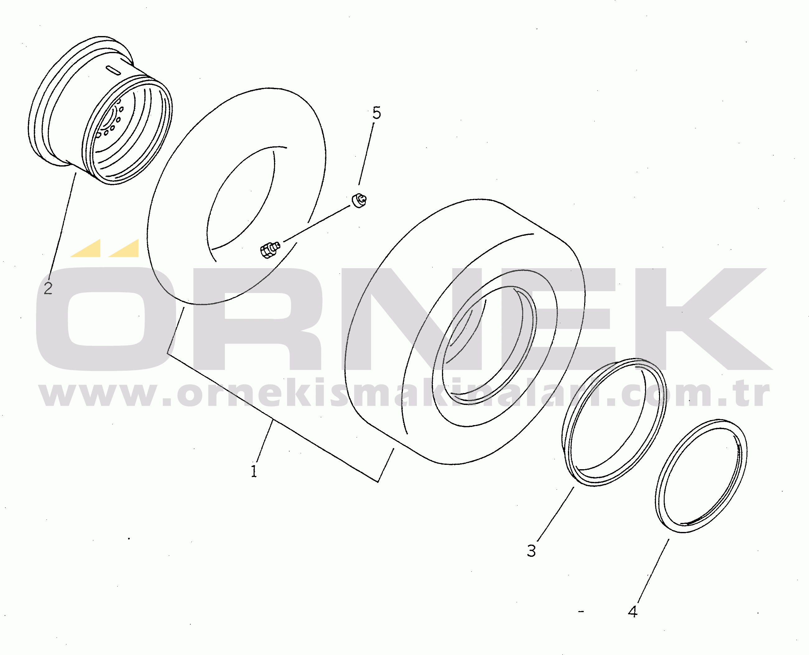 Komatsu WR11SS-1 S/N 29005-UP WHEEL AND TIRE (WITH RING)